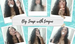 big snaps with tongue smoking two cigarettes in a row