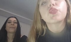 Double Teen Spit domination and humiliation