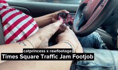 Footjob in the middle of Times Square traffic! This one is wild :) CatPrincess and RawFootage, size 9 Hungarian milf feet on bbc