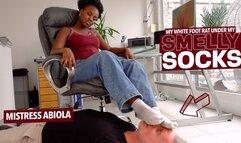 My white foot rat is under my musty socks! ( Sock Domination with Mistress Abiola ) -FULL HD MP4