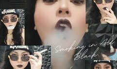 Smoking in All black ASMR