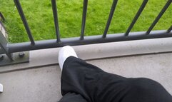 Sandra is done with the lazy cameraman and tramples his whole body