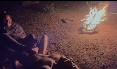 Foot Job by the campfire