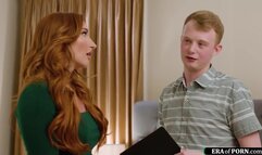 Busty stepmom deepthroats her stepson