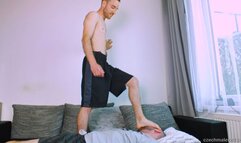 Hot Barefoot guy Karl foot trampling