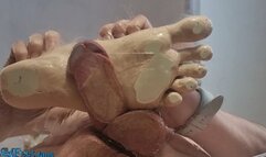 Chastity Roulette - 14th Jun 24 - Cock Trample With Silicone Feet On The Glass Table