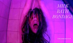 MILK BATH BONDAGE : GLIMMER TIED IN MILK ! milk poured over head, hair over face, hair in mouth, ass spreading STRUGGLE : DID PAWG : 1024p HD wmv