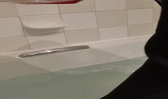 wetsuit sexy fun in bath in snorkel gear