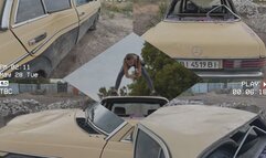 Bouncing and shaking Mercedes w123, car crash (custom video)