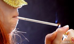 Redhead smoking vintage Capri 120s menthol