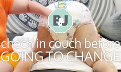 Check in couch before going to change