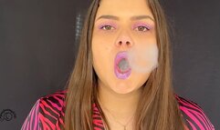 Smoking my cigarette with purple lipstick in my pijamas