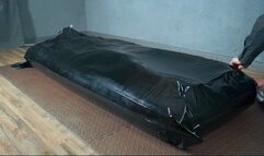 Air mattress in vacuum bed with vibration