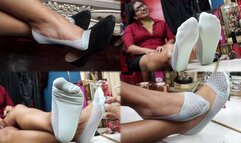 Pretty secretary show me her skills in flats and ped socks! - MOV